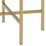 Oak and Gold End Table with Tray Top B062P181360