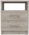 ZUN Napoles Nightstand , End Table, Side Table Superior Top, Two Drawers, One Shelf -Light Gray B20092101