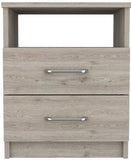 ZUN Napoles Nightstand , End Table, Side Table Superior Top, Two Drawers, One Shelf -Light Gray B20092101