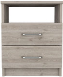 Napoles Nightstand , End Table, Side Table Superior Top, Two Drawers, One Shelf -Light Gray B07092101