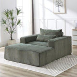 75-Inch Corduroy Sponge Sofa Lounge Chair with Removable footrest,No Assembly Required,Fluffy Modern W834P206095