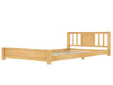 Twin Size Platform Bed Frame Headboard, Solid Wood Low Profile Platform Bed Frame, Floor Bed W1580P438799