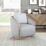 Gray Accent Chair Modern Living Room Furniture, 1pc Swivel Lounge Chair Luxury Comfort Wood Trim Arm B011P329265