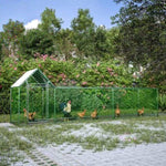 ZUN 16x3FT Metal Chicken Coop Run Backyard Hen House Poultry Habitat Cage w/Cover W2505P151985