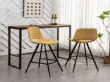 Porth Fabric Kitchen 28.25" Counter Height Stools, Set of 2, Yellow T2574P165090