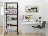 6-Tier 72"H Metal Storage Rack with Wheels, Slim Wire Shelving Unit for Pantry Kitchen Bathroom, 66540375