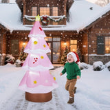 7.2FT Lighted Christmas Inflatable Decoration, Inflatable Pink Christmas Tree, Funny Blow Up Yard 09254776