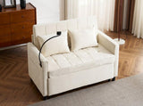 56.9" Loveseat Sofa Pull-out Sofa Bed Sleeper Sofa with a Reversible Backrest Cushion, Side Pockets, N719P208853A