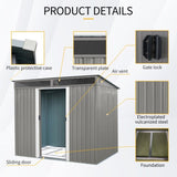 8ft x 6ft Outdoor Metal Storage with Lockable Sliding Doors and Transparent plate for Garden, Lawn W540P185311