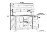 (With Assembly Video) Farmhouse Patio Potting Bench, 44.6''x19.5'' Large Freestanding Garden N717P404331E