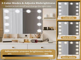 Large Makeup Vanity with Lights, Vanity Table with Charging Station, Vanity Desk with Mirror and 10 16914916