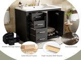 30'' Bathroom with Ceramic Sink Combo,Solid Wood Frame Bathroom Storage Cabinet, Freestanding N710P191970B