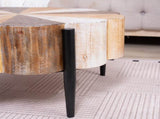 Rustic Manufactured Wood Flower - Shaped Coffee Table with Metal Legs, 31.7" Diameter Vintage W2729P353716