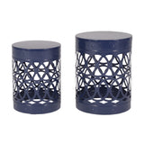 Outdoor Metal S/2 end table 73606.00NBLU