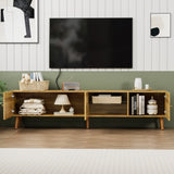 70 Inch Mid Century Modern TV Stand, TV Stand with Storage, Entertainment Center for Living Room W578P143416