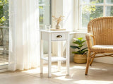 White 2-Pack 2-Tier Side Tables Nightstand with Open Shelf for Living Room End Table Decor 63697049
