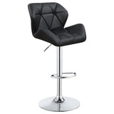 ZUN Chrome and Black Adjustable Bar Stool B062P153527