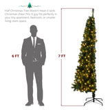 7ft 881 Branch Half Christmas with 230LED Lights PVC Branch Iron Bracket Tender Green Christmas 57417774
