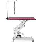 ZUN 42.5INCH HYDRAULIC PET GROOMING TABLE PINK COLOR 46798649