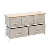 ZUN 2-Tier Wide Closet Dresser, Nursery Dresser Tower With 5 Easy Pull Fabric Drawers And Metal Frame, 83038554