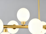 Pendant Lamp with Opal Glass Shade, 16-Lights Modern Farmhouse Ceiling Pendant Hanging Light Fixture W5008P466519