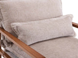 Cloud Shaped Indoor Leisure Chair Solid Wood Armrest, Metal Frame, Chenille Fabric Accent Chair 32203558