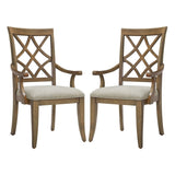 ZUN Wooden Arm Dining Chairs set of 2,Mid Century Retro Chairs Upholstered Chairs Comfor Kitchen Chairs W2582P205388