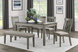 ZUN Fabric Upholstered Seat 1pc Bench Wire Brushed Light Gray Finish Wooden Frame Dining Room Furniture B011104624