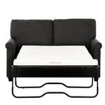 ZUN Convertible Twin Sleeper Sofa with USB Ports, Modern Upholstered Sofa Bed, Living Room 2-Seater B011P198404