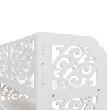 ZUN Wood-plastic Board Four Tiers Carved Shoe Rack White B 31111273