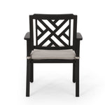 ZUN Outdoor Dining Chairs, Light Beige + Antique Matte Black 68182.00BLK