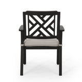 Outdoor Dining Chairs, Light Beige Antique Matte Black 68182.00BLK