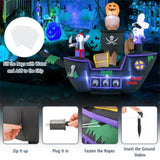 7 foot inflatable Halloween pirate boat with LED light blower 54667092