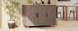 K&K 51.2"W Geometric Twill Stripe Textured Design Kitchen with Drop Leaf, Farmhouse Kitchen N707P221444Z