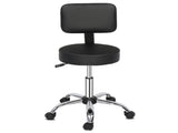Semi-PU Leather Nylon Wheel 300lbs Round Stool With Backrest Plating Five-Star Feet Technician Stool 54431889