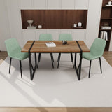 59" MDF natural wood table and modern chair 4-piece set, medieval wooden kitchen 98561928