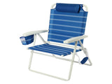 Oversized 4-Position Beach Chair, Blue Stripe 13452490