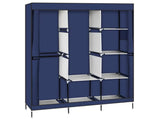 71" Portable Closet Wardrobe Clothes Rack Storage Organizer with Shelf Blue 84636612