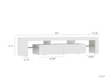 High gloss TV Stand with LED Lights for TVs up to 65'', Modern TV Console with Storage Cabinets for W1321126651