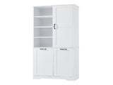 Bathroom Storage Cabinet with Doors and Drawers, Tilt-Out Laundry Hamper, Multiple Storage Space, 81413767