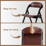 Set of 2 Wooden Folding Chairs with Padded Seats, Portable Simple Folding Chairs with Cushion for 56717735