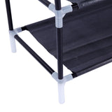 Simple Assembly 5 Tiers Non-woven Fabric Shoe Rack with Handle Black 56072092