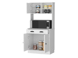 Palmer 2-Door Cabinet Microwave Kitchen Pantry in White B062111740
