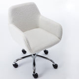 ZUN HengMing Faux Fur Home Office Chair,Fluffy Fuzzy Comfortable Makeup Vanity Chair ,Swivel Desk Chair W21228454