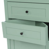 ZUN Green Triangle Tall Cabinet with 3 Drawers and Adjustable Shelves for Bathroom, Kitchen or Living 58750373