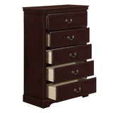 ZUN Classic Traditional 1pc Chest of 5 Drawers Cherry Finish Bedroom Furniture Wooden B011P233655