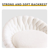 2pcs Teddy Velvet Gold-plated Iron Feet Bar Stool Weaving Style White With Swivel 54069283