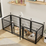 ZUN Dog Playpen 8 Panels 24" Height Heavy Duty Dog Fence Puppy Pen for Large Medium Small Dogs Indoor 31752527