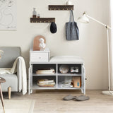 ZUN Wooden shoe storage stool with drawers - white W2181P160397