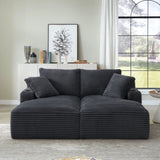Compressible double chaise lounge with cupholders - No Assembly Required, Fluffy Modern Sleeper W2339P346393